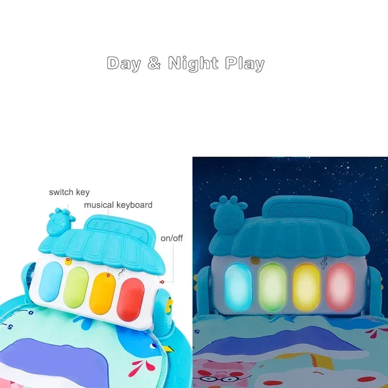 Baby Activity Gym & Piano Play Mat for 0-36 Months, Musical Toy