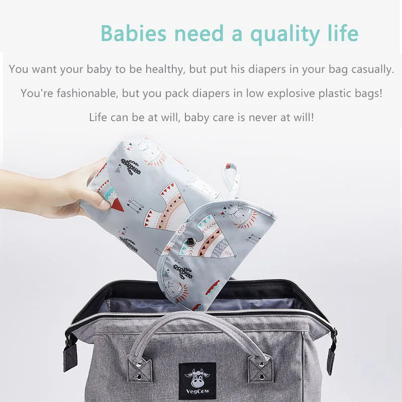 Reusable Waterproof Baby Diaper Bag Organizer for Wet/Dry