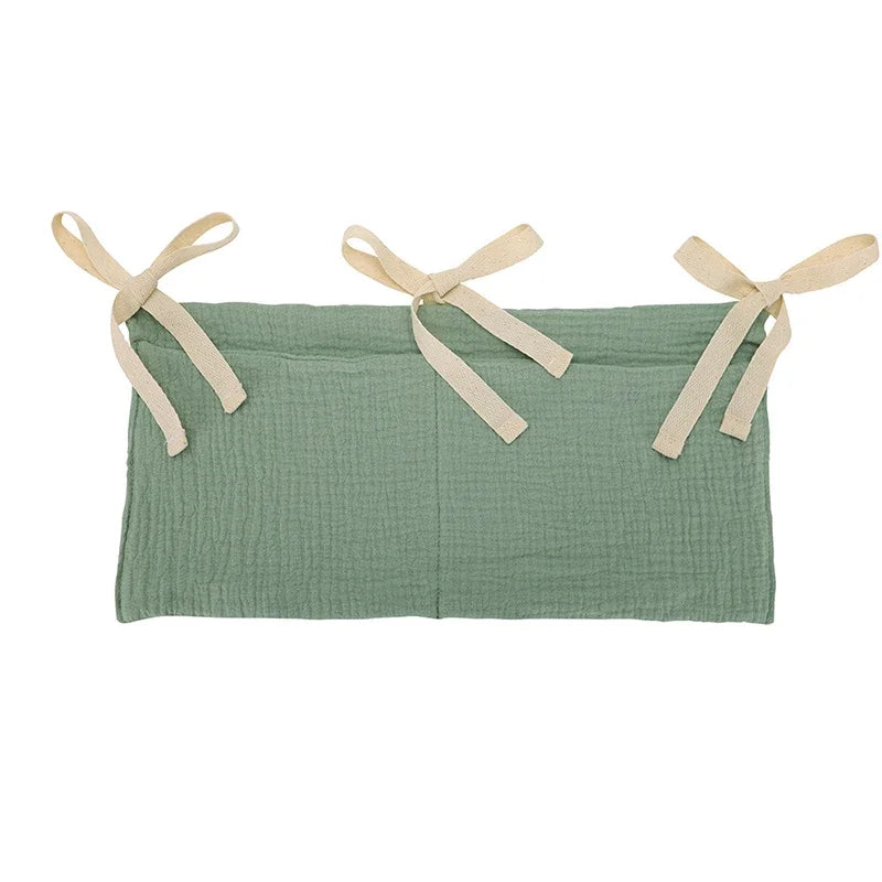 Baby Crib Storage Bag - Cotton Organizer for Diapers & Toys