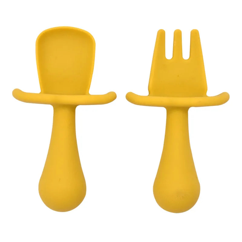 2PCS Baby Silicone Training Spoons | Kids Feeding Set