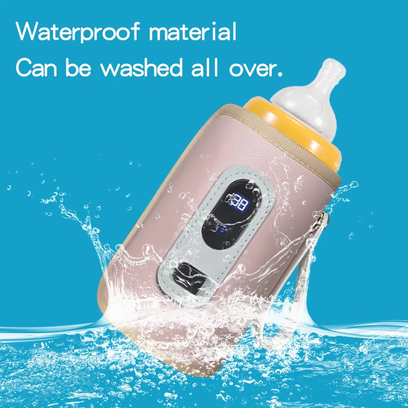 USB Baby Bottle Warmer with LCD – Portable Travel Sleeve