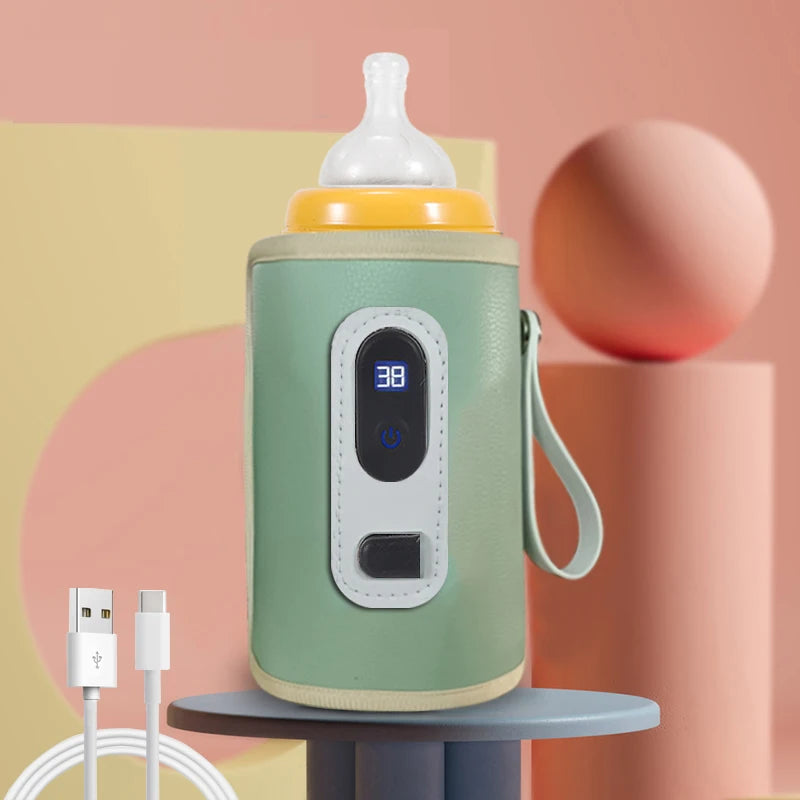 USB Baby Bottle Warmer with LCD – Portable Travel Sleeve