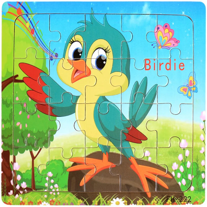 20pc Wooden 3D Animal Vehicle Puzzle Toy for Kids Age 1-3