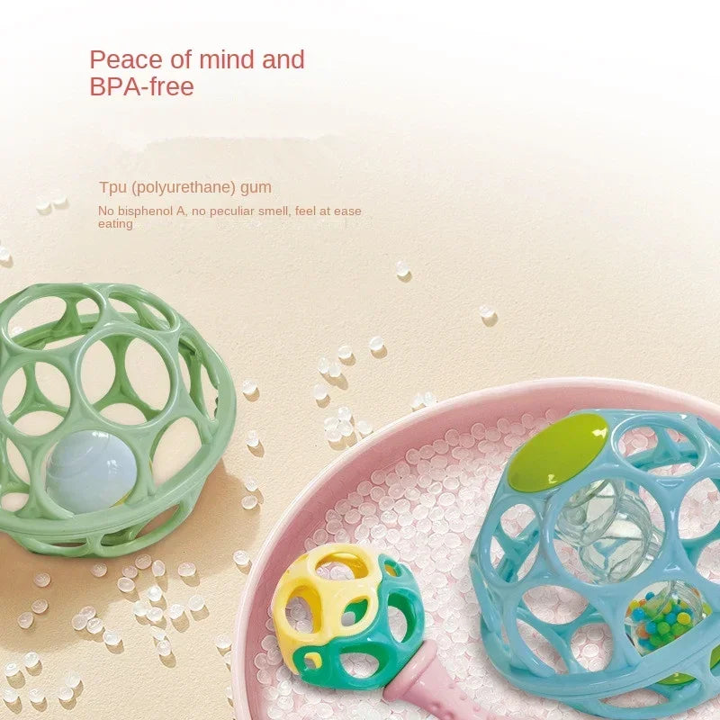 Baby Soft Rattle Ball Toy - Sensory & Teething for 0-12M