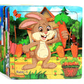 20pc Wooden 3D Animal Vehicle Puzzle Toy for Kids Age 1-3