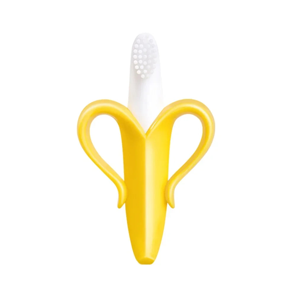 Banana Baby Teether Silicone Toothbrush BPA-Free Chew Toy
