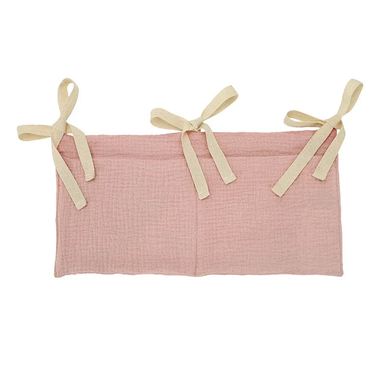 Baby Crib Storage Bag - Cotton Organizer for Diapers & Toys