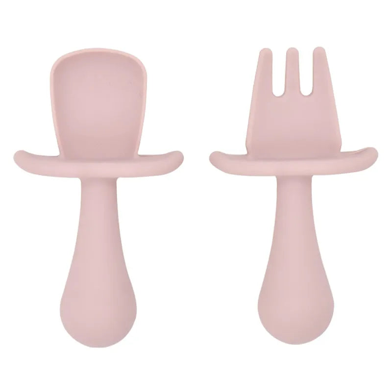 2PCS Baby Silicone Training Spoons | Kids Feeding Set