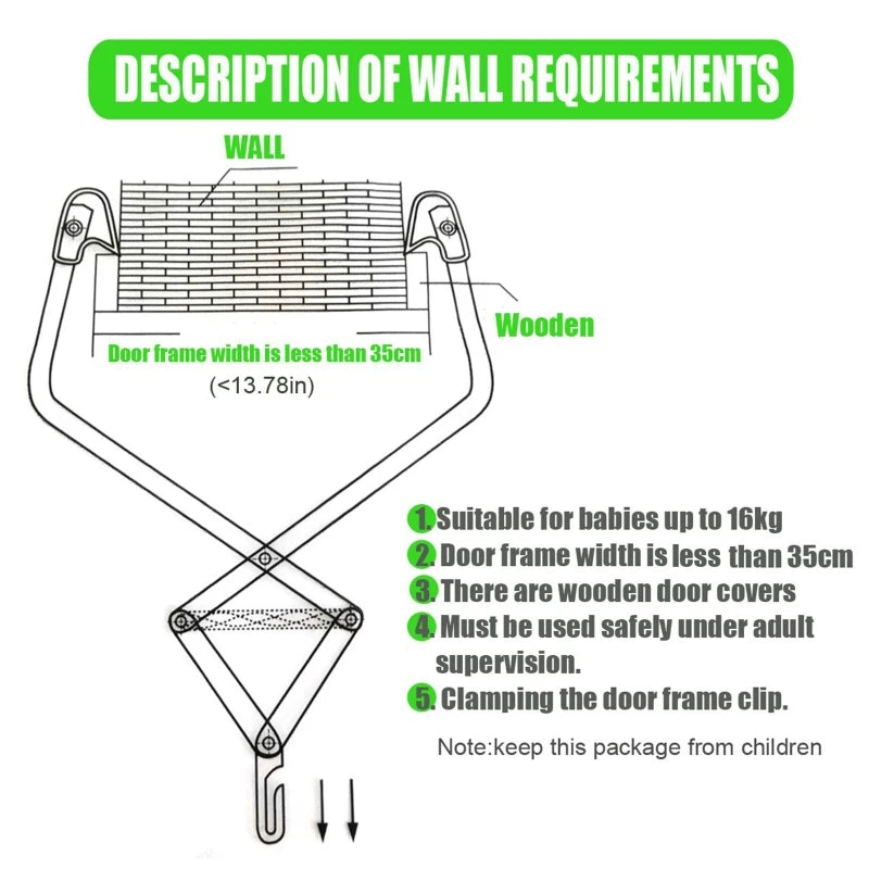 Infant Doorway Jumper: Adjustable Baby Swing Hammock Chair