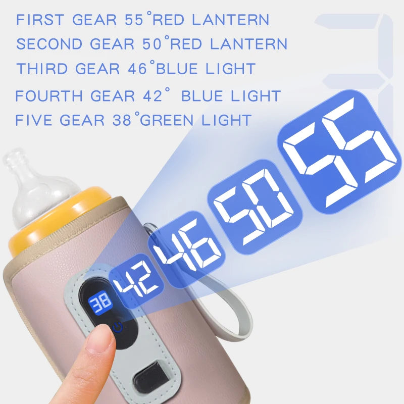USB Baby Bottle Warmer with LCD – Portable Travel Sleeve