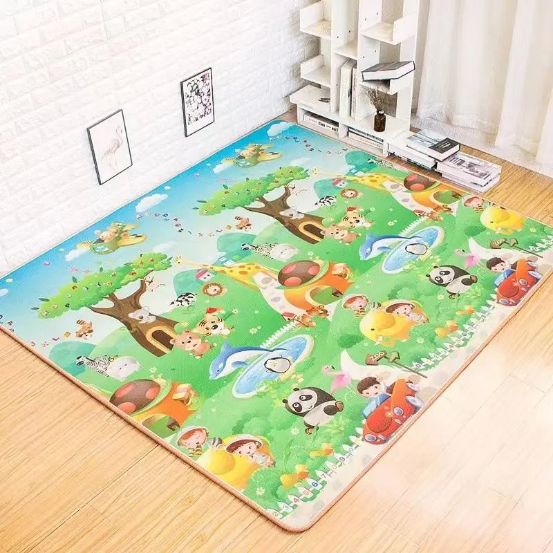 Double-Sided Baby Play Mat Animals Kids Educational Rug