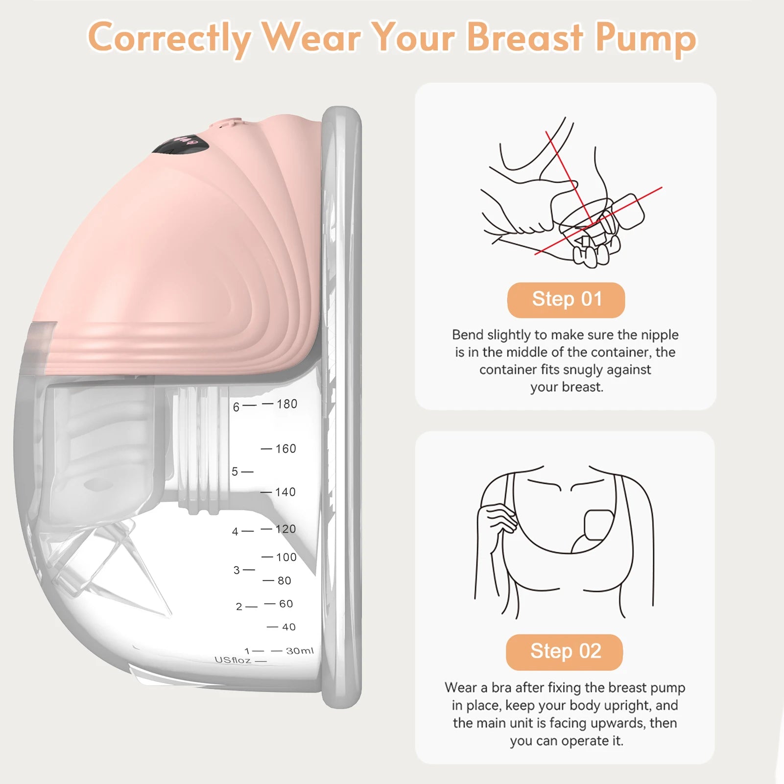 Hands-Free Silent Wearable Breast Pump – BPA-Free & Portable