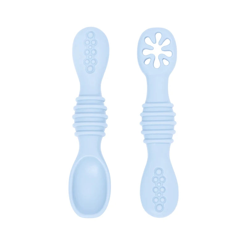 2PCS Baby Silicone Training Spoons | Kids Feeding Set