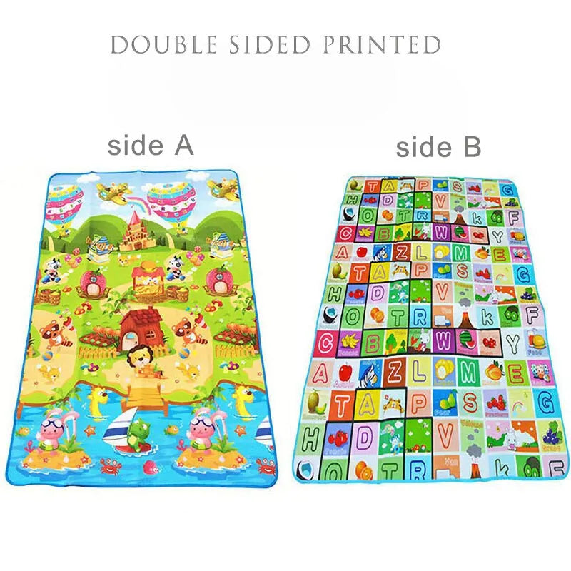 Double-Sided Baby Play Mat Animals Kids Educational Rug