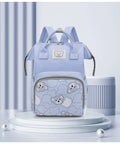 Bear Print Baby Diaper Bag Backpack – Waterproof & Large
