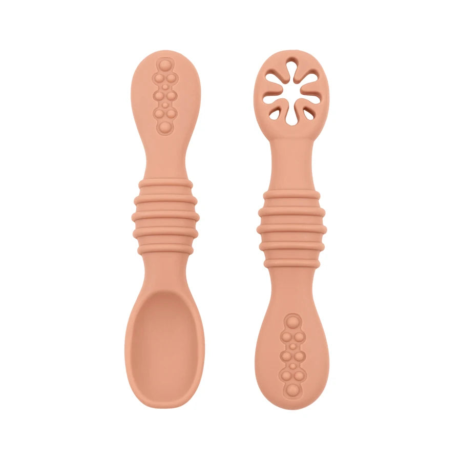 2PCS Baby Silicone Training Spoons | Kids Feeding Set