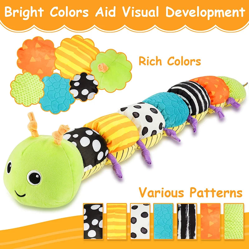 Baby Rattle Musical Caterpillar Plush Toy for Newborns & Toddlers