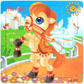 20pc Wooden 3D Animal Vehicle Puzzle Toy for Kids Age 1-3