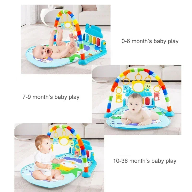 Baby Activity Gym & Piano Play Mat for 0-36 Months, Musical Toy