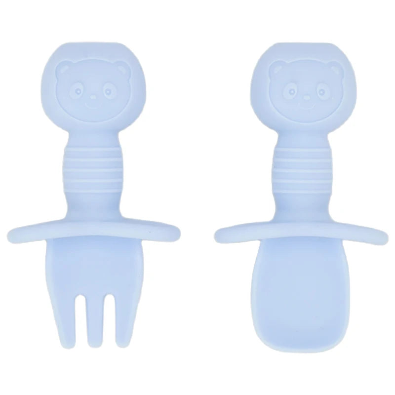 2PCS Baby Silicone Training Spoons | Kids Feeding Set