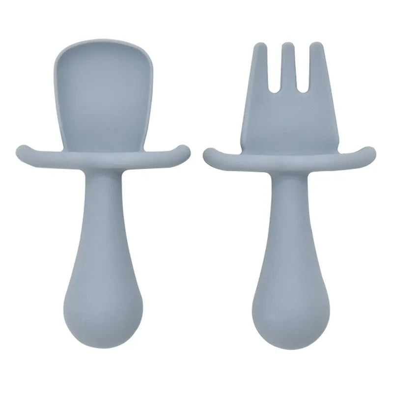 2PCS Baby Silicone Training Spoons | Kids Feeding Set