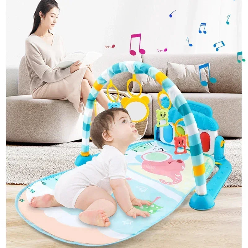 Baby Activity Gym & Piano Play Mat for 0-36 Months, Musical Toy