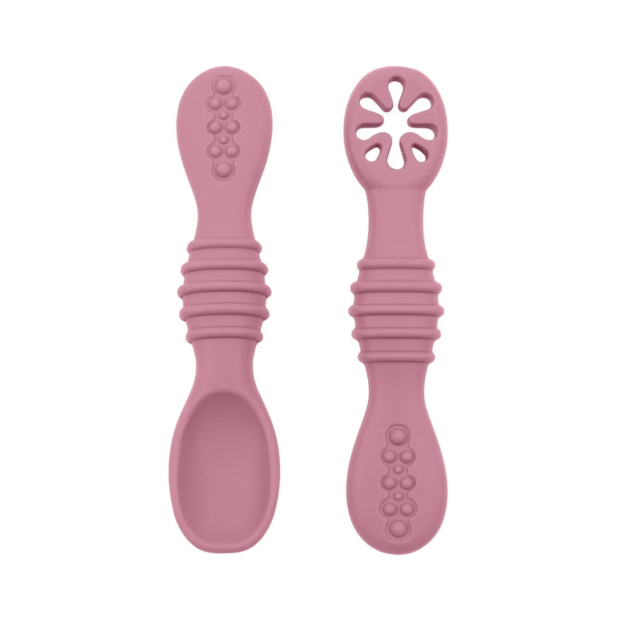 2PCS Baby Silicone Training Spoons | Kids Feeding Set