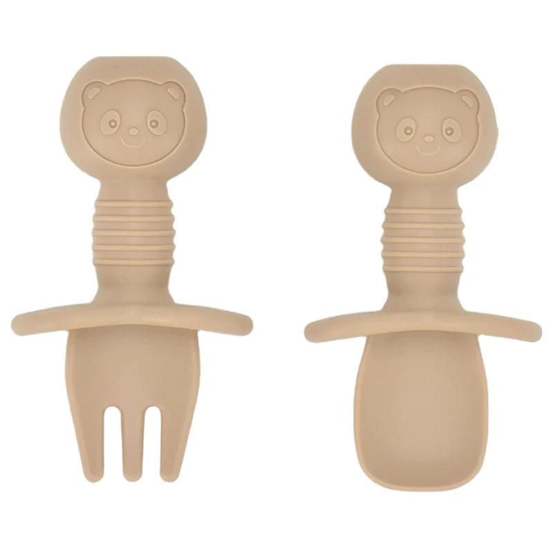 2PCS Baby Silicone Training Spoons | Kids Feeding Set