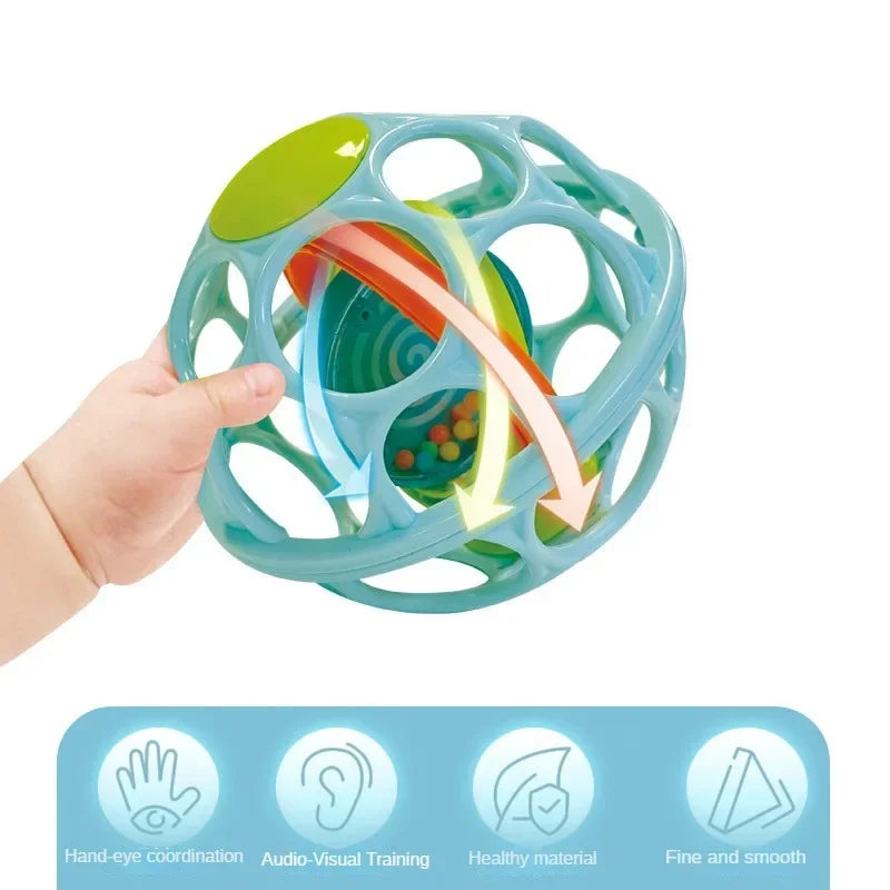 Baby Soft Rattle Ball Toy - Sensory & Teething for 0-12M