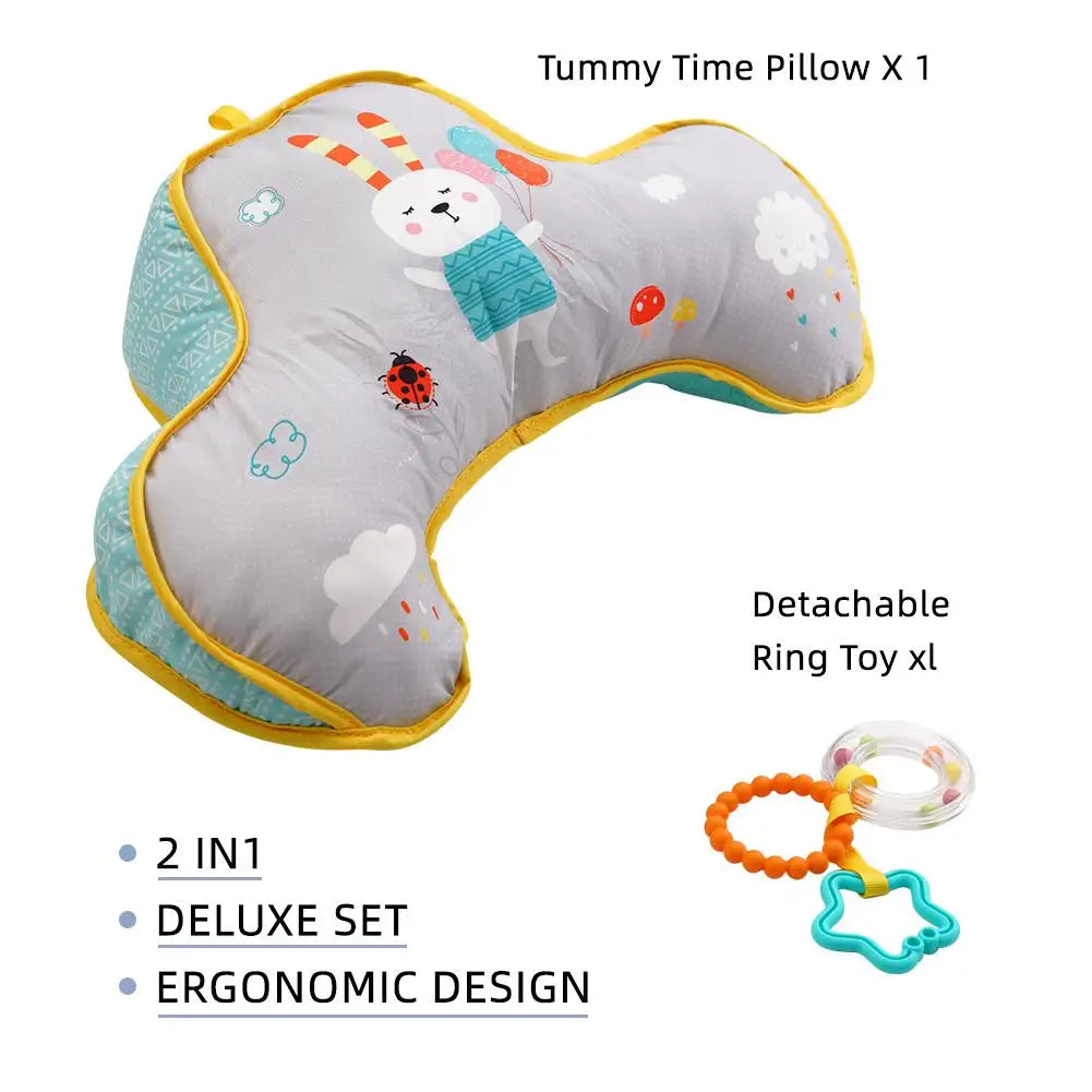 High Contrast Tummy Time Pillow – Double-Sided Baby Toy