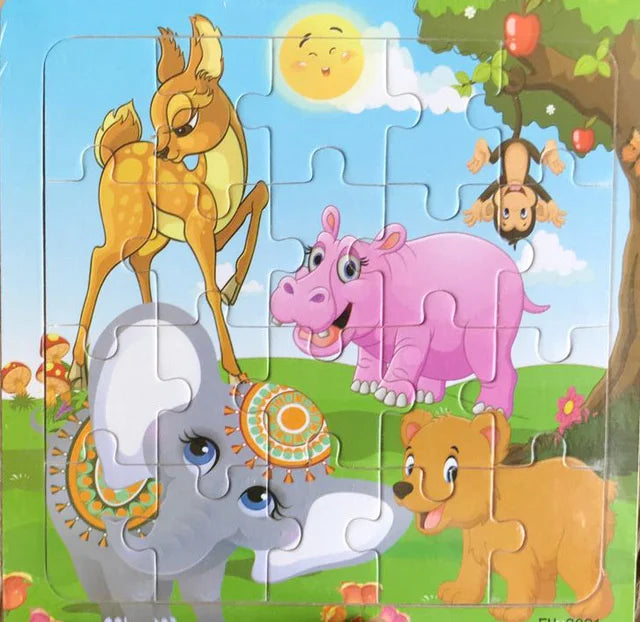 20pc Wooden 3D Animal Vehicle Puzzle Toy for Kids Age 1-3
