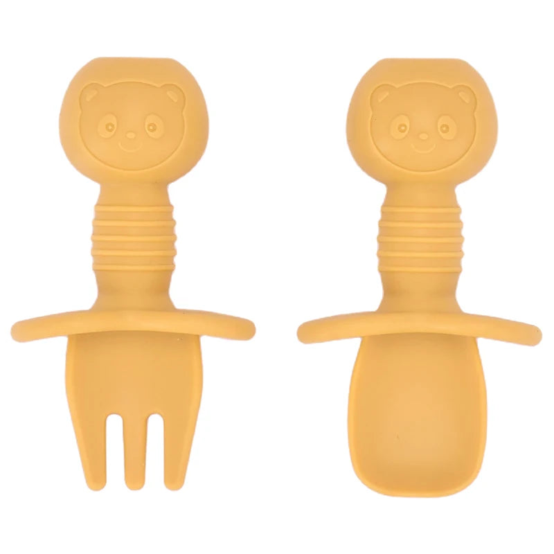 2PCS Baby Silicone Training Spoons | Kids Feeding Set