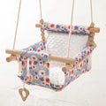 Baby Swing Chair - Indoor/Outdoor Hanging Canvas Seat for Kids, Small Basket Toy