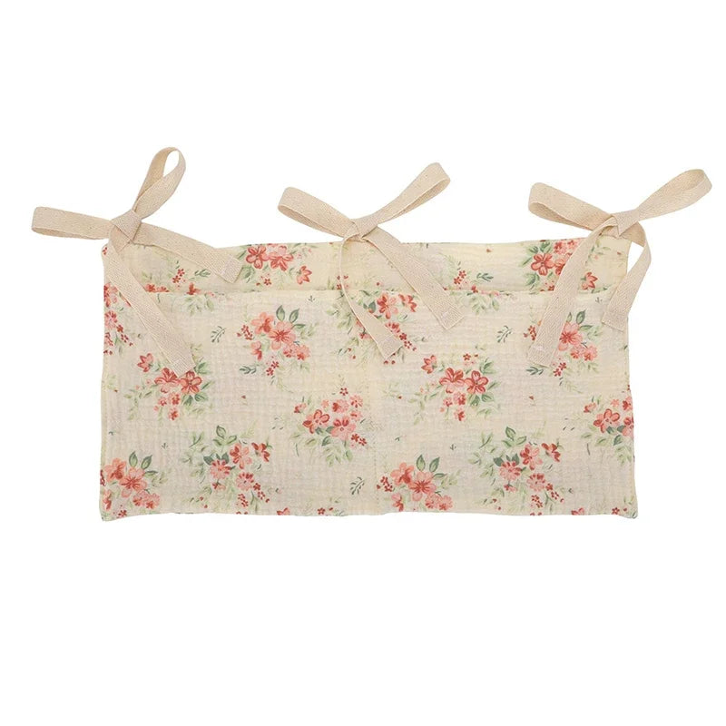 Baby Crib Storage Bag - Cotton Organizer for Diapers & Toys