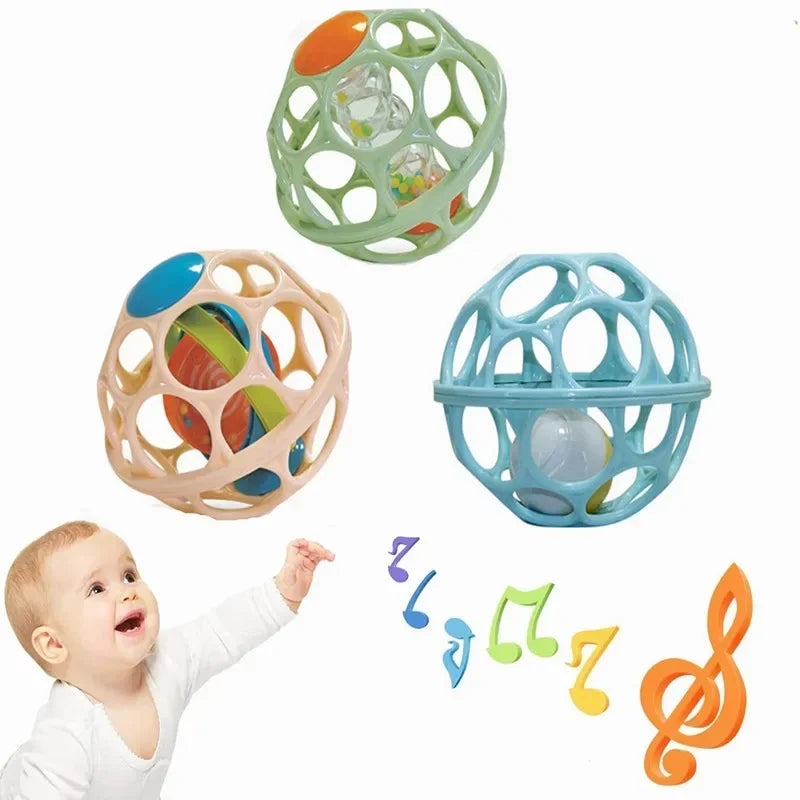 Baby Soft Rattle Ball Toy - Sensory & Teething for 0-12M