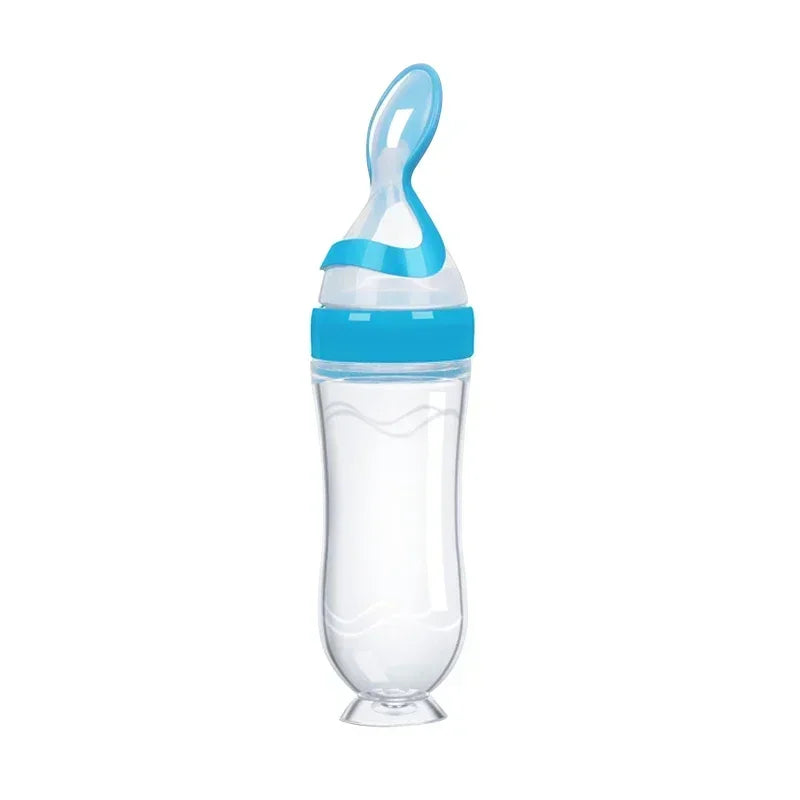 Silicone Baby Food Feeder & Dispensing Spoon with Suction Cup