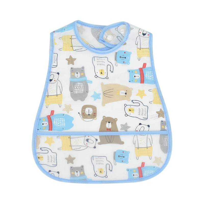 Cute Waterproof Baby Bib – Adjustable EVA Feeding Apron