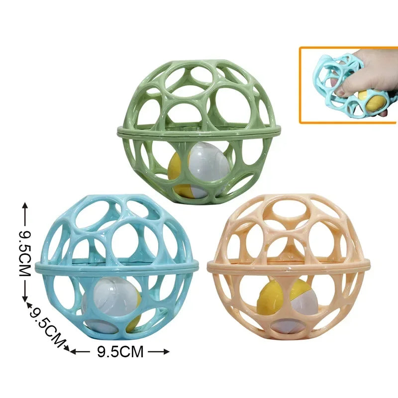 Baby Soft Rattle Ball Toy - Sensory & Teething for 0-12M