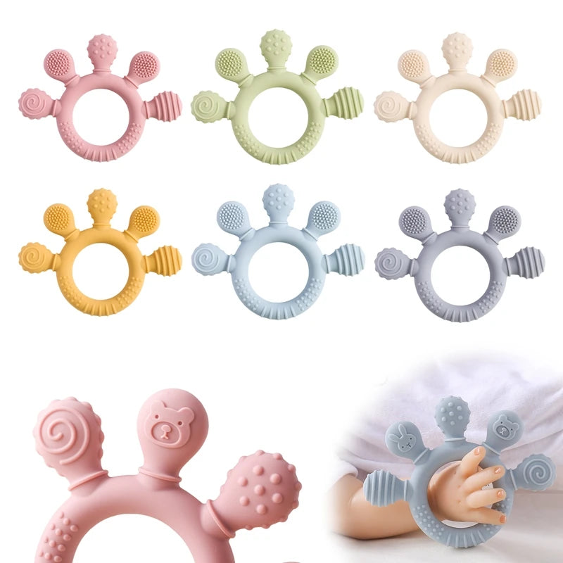 Silicone Teether, Food-Grade Baby Toy, Animal Soother