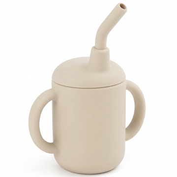 Silicone Sippy Cup Spill-Resistant Trainer with Straw Lid