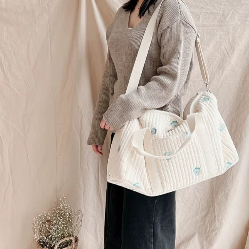 New Embroidered Mom Bag Storage Bag Large Capacity Mommy Travel Bag Fashion Multi-Functional Handbag Lightweight Diagonal