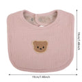 Cute Bear Muslin Cotton Baby Bibs Saliva Towel U-Absorbent Pockets Korean Children Kids Boys Girls Bandanas Feeding Burp Clothes