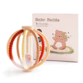 Wooden Baby Rattle Rain Drum & Silicone Teether Toy Gift