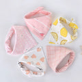 5Pcs Baby Bibs Cotton Bandana Triangle Cartoon Print Towel