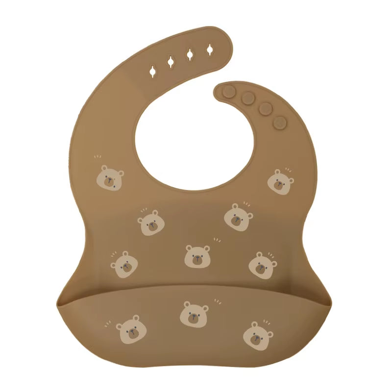 1Pcs Silicone Bibs for Kids Newborn Baby Feeding Tableware Waterproof Baby Bibs for Toddler Feedings Bibs Burp Cloths Baby Stuff