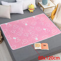 80x120cm 4-Layer Waterproof Dino Heart Diaper Mat for Baby Care