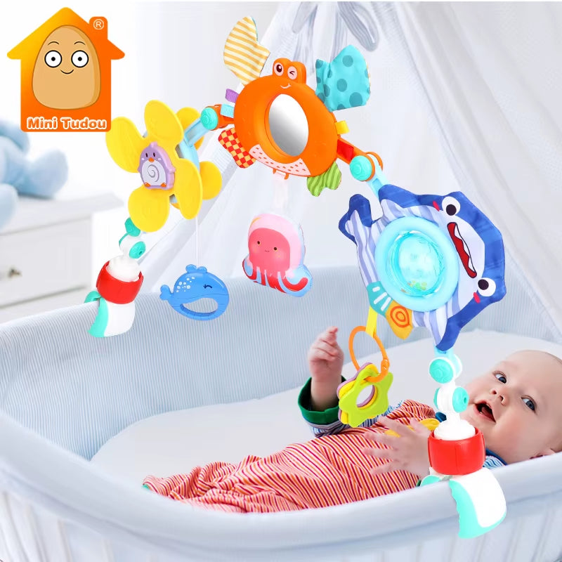 Baby Toy Stroller Arch Musical Rattle Clip Crib Mobile 0-12M