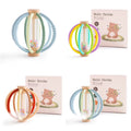 Wooden Baby Rattle Rain Drum & Silicone Teether Toy Gift