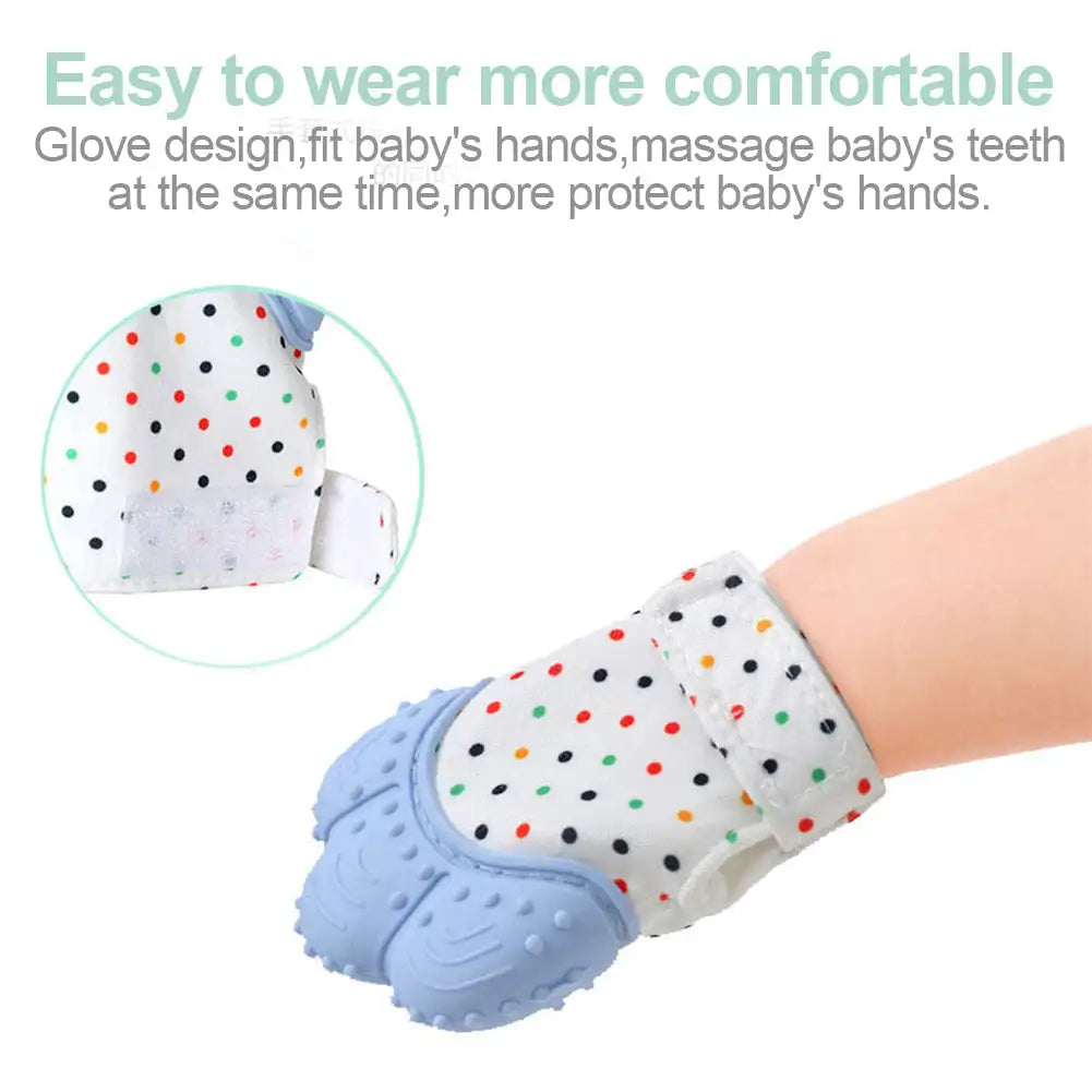 Teething Gloves Mittens Baby Chewable Dental Care Infant Toy