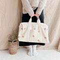 New Embroidered Mom Bag Storage Bag Large Capacity Mommy Travel Bag Fashion Multi-Functional Handbag Lightweight Diagonal